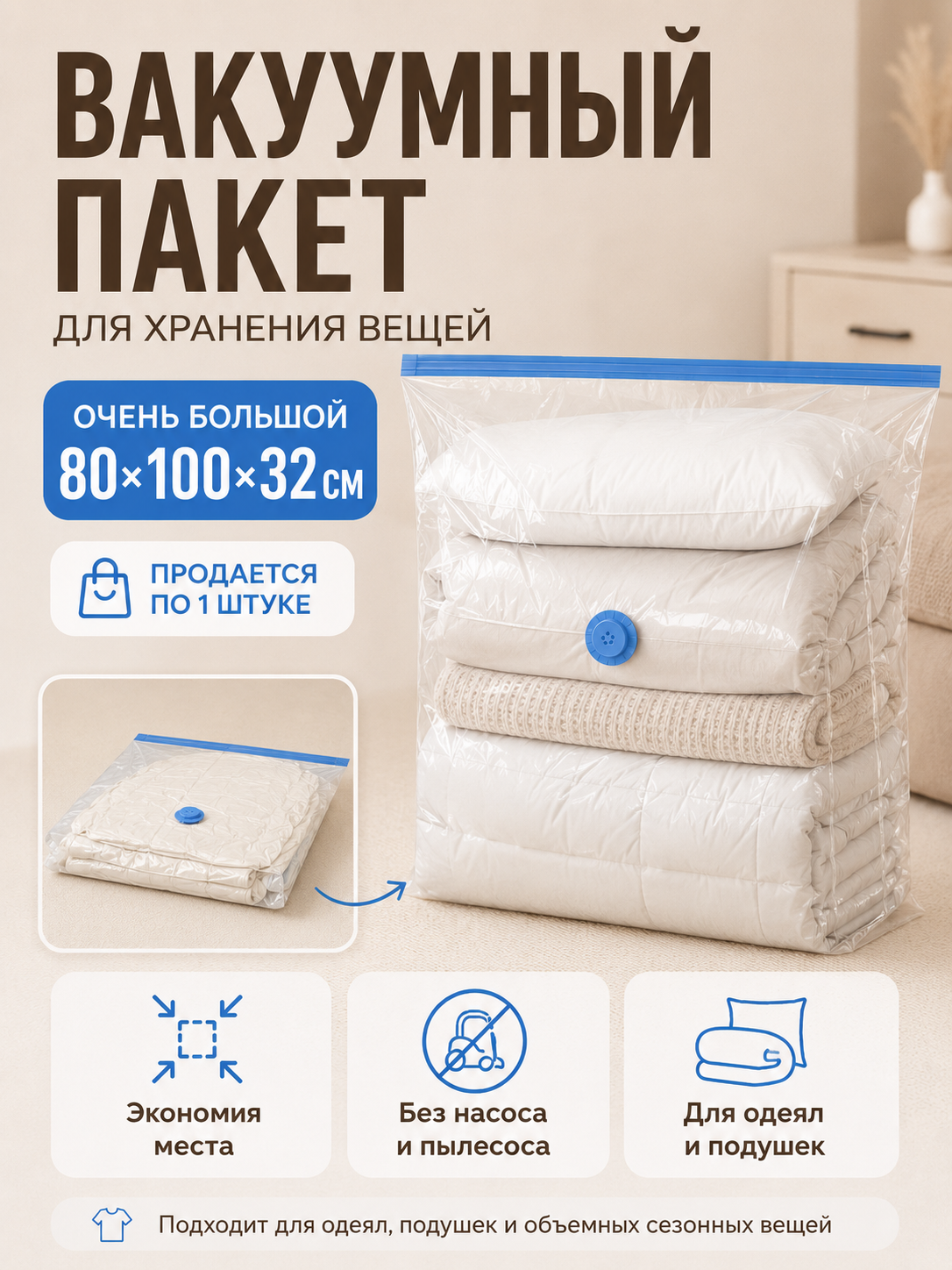 Фото товара 25886, вакуумный пакет очень большой