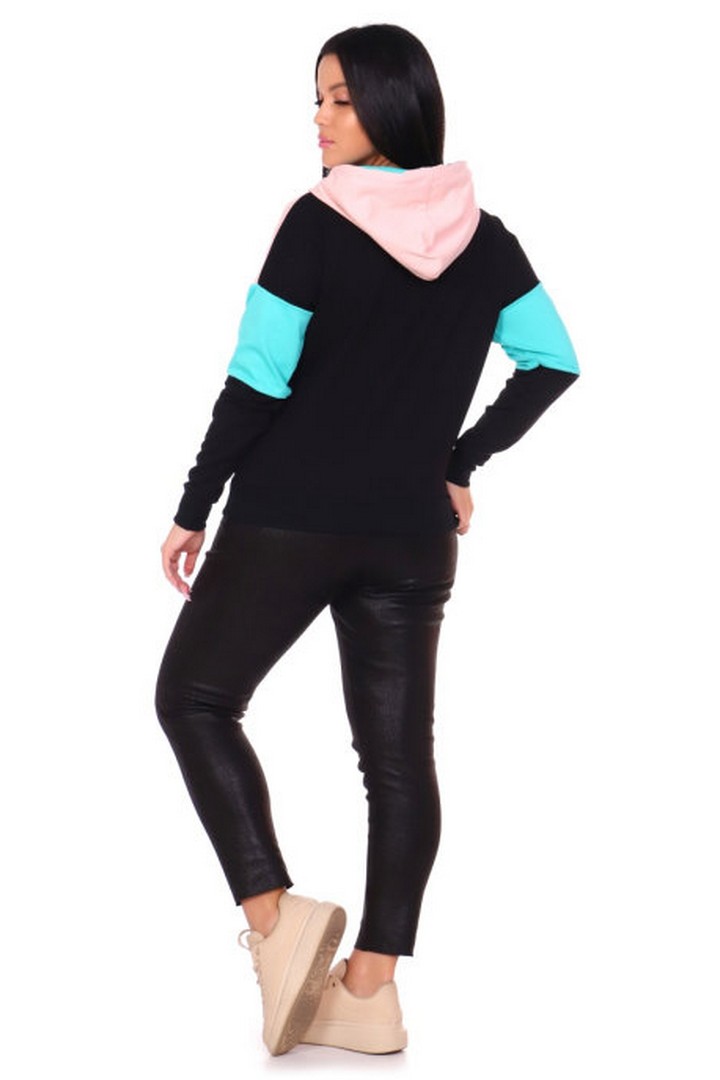 Фото товара 21764, цветная толстовка с капюшоном